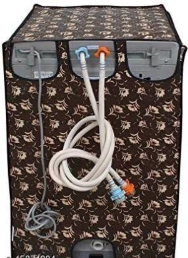 DREAM CURE Portable Washing Machine Brown Color Printed PVC Cover,Top Load Waher Dryer Cover Water Proof , Full Automatic /Wheel Washing Machine Cover For 6 Kg Cover - 6 Kg, PVC, Cover, Pack of 1